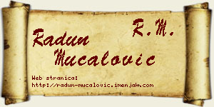 Radun Mučalović vizit kartica